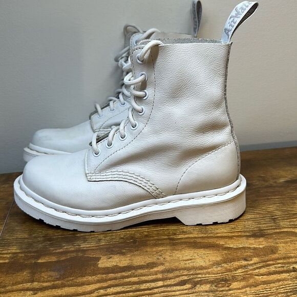 Dr Martens 1460 Pascal Mono White Combat Boots Leather size 6 - Picture 7 of 13